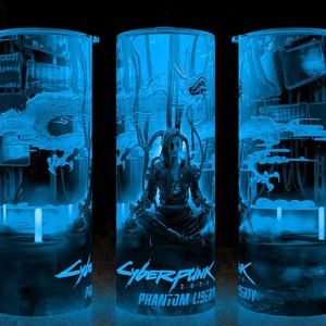 Glow in the Dark Cyberpunk 2077 Phantom Liberty Neon Dragon Cup Mug Tumbler